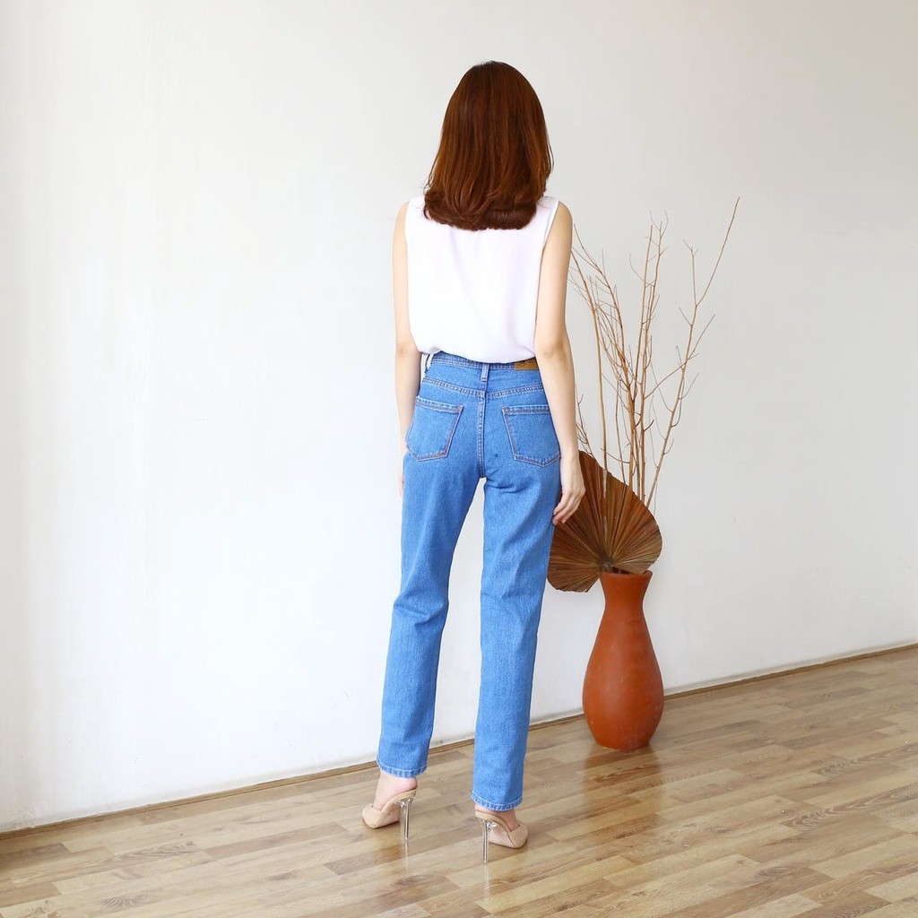 Terbaru Twosister - Mona Boyfriend Ripped Jeans Highwaist New