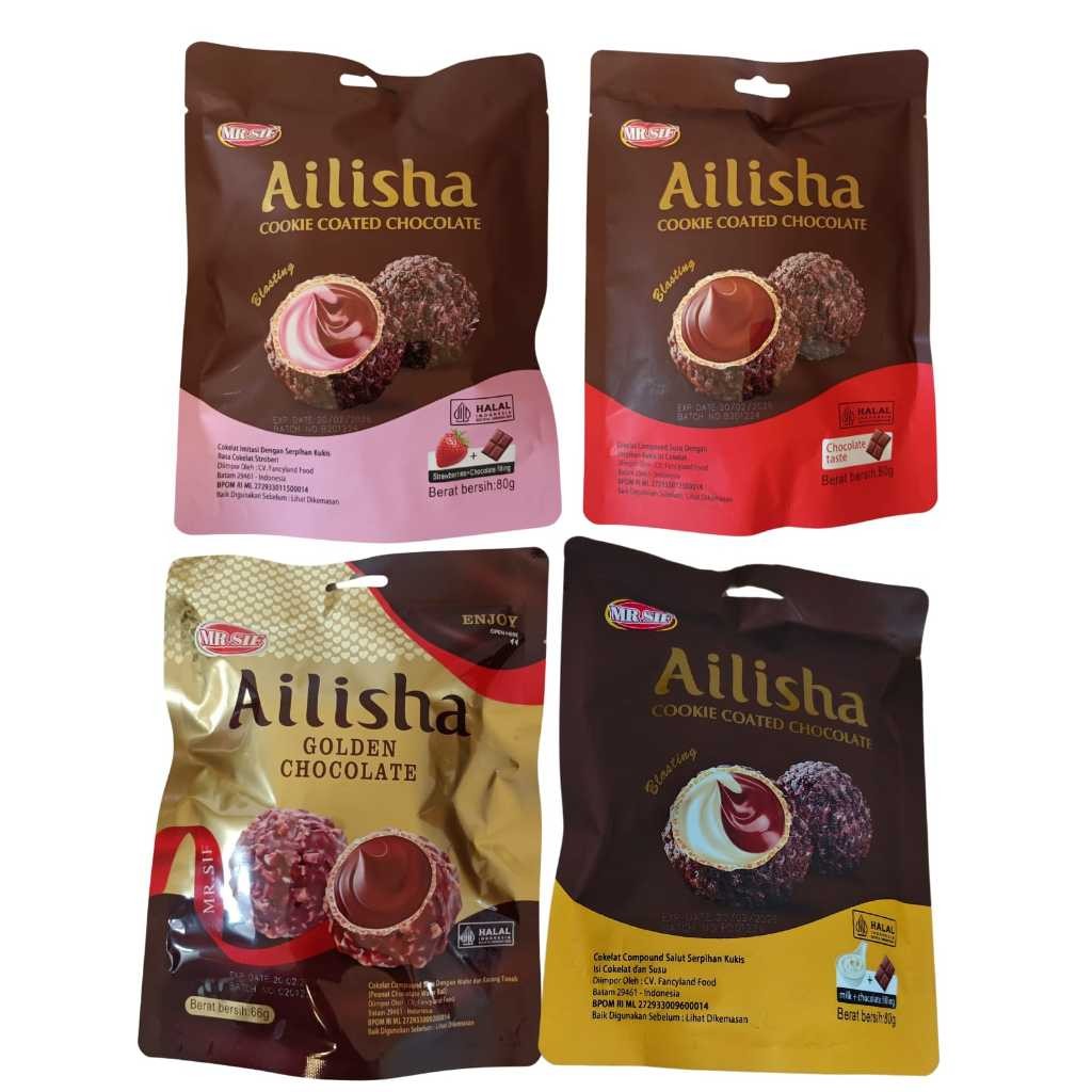 

MR.SIF AILISHA Golden Chocolate 66g Cookie Coated Chocolate 80g