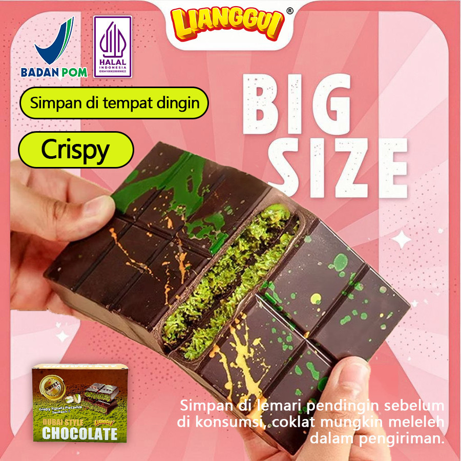 

Coklat Dubai BSize Pistachio Kunafa Snack Sehat untuk Diet Lumer di Mulut Protein Tinggi Lianggui