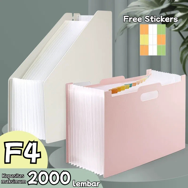 

Standing file A4 F4 / File folder document bag/ Free Stickers/Tas document file 13 sekat Desktop