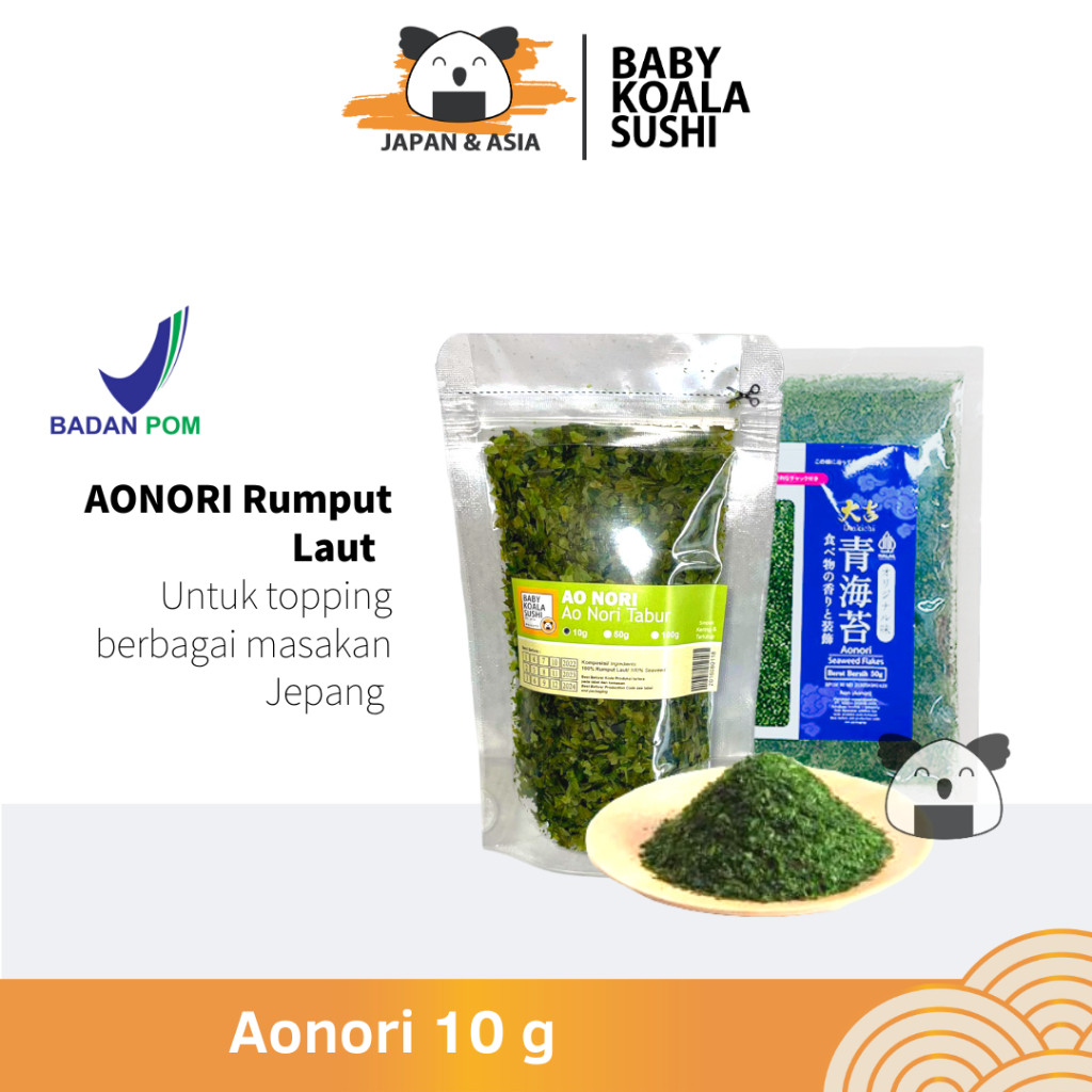 

Sajiandapur Aonori Bubuk Nori 10 G Ao Nori Powder Import Taburan Takoyaki Seaweed Powder Mentai