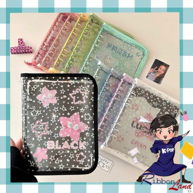 

A5 Binder Cover Star Bintang Glitter Photocard Deluxe Resleting Star Bintang
