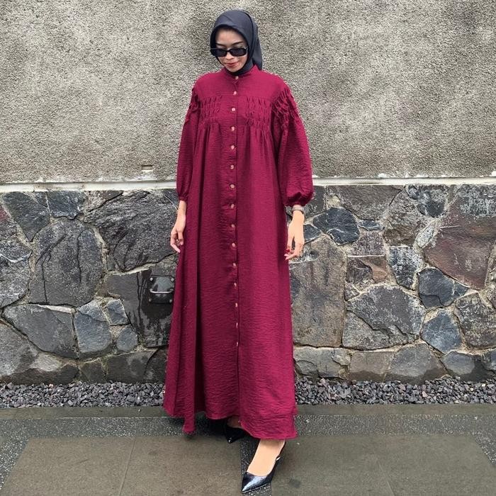 Mosya- DIDEN GO Gamis Aqilla Dress Polos Vintage gamister baru