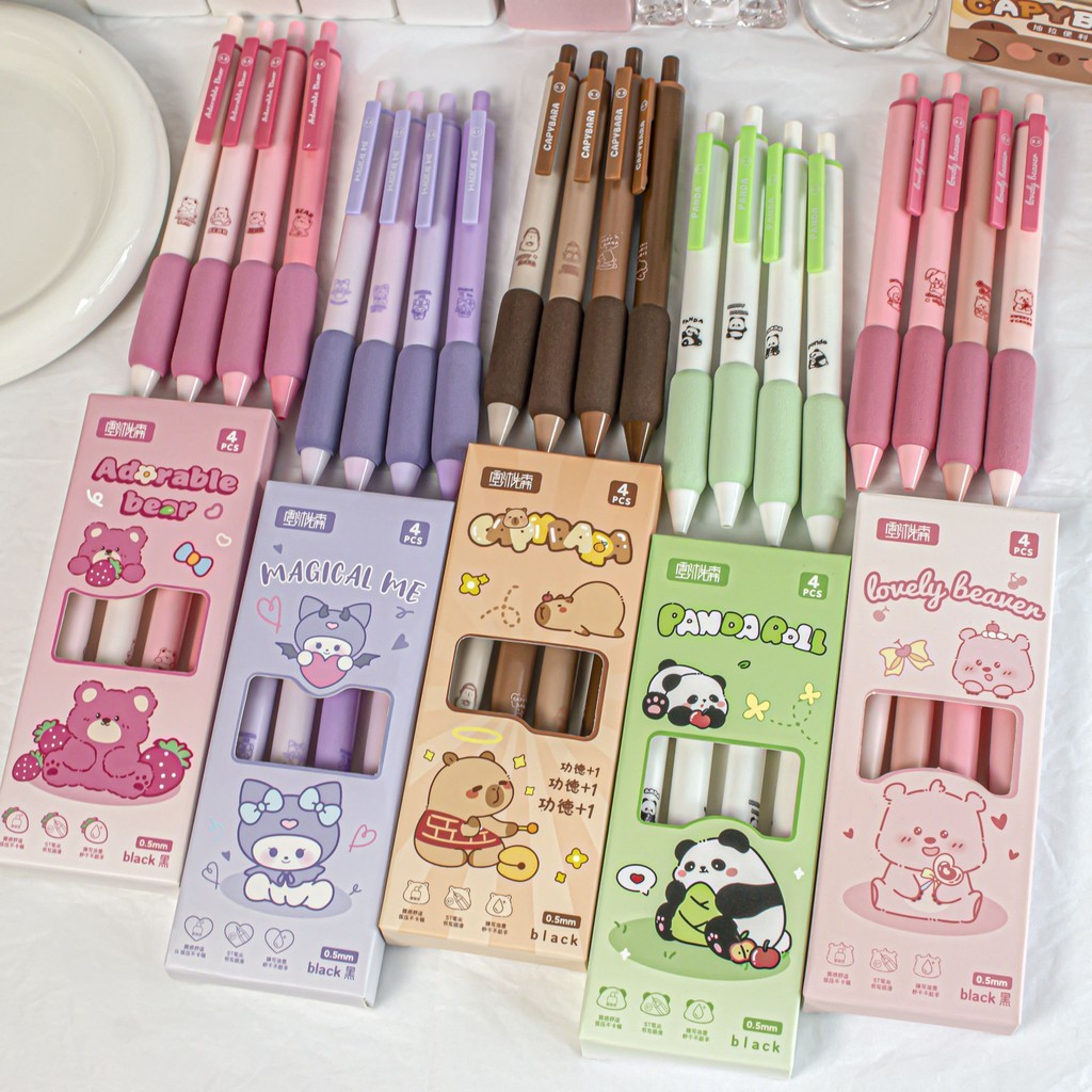 

UM1 COD PULPEN SET ISI 4 PCS 0,5 MM MOTIF LOOPY, SANRIO, CAPYBARA DAN KARTUN KAWAII LAINNYA