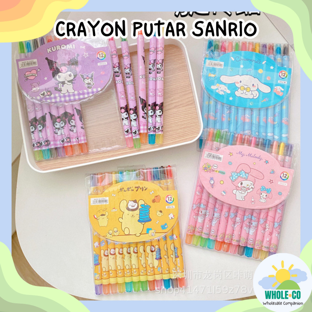

Krayon Putar Sanrio Premium isi 12 Pcs Twist Crayon Melody Kuromi Lucu Unik Imut Termurah Grosir Cod