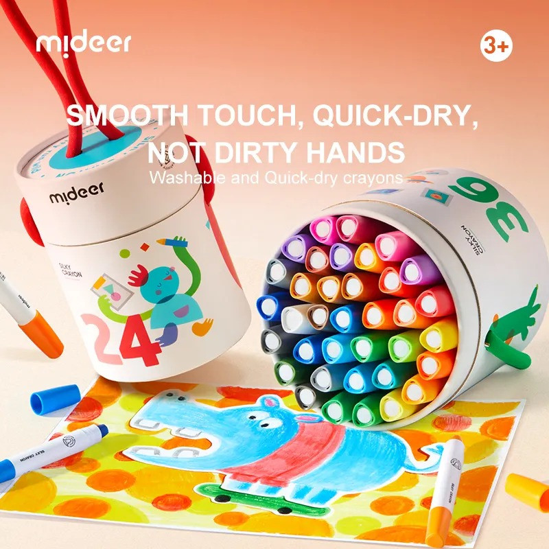 

Mideer Silky Crayon Mainan Anak Mewarnai Drawing Coloring Book Art Krayon Anak yang Mudah Dihapus