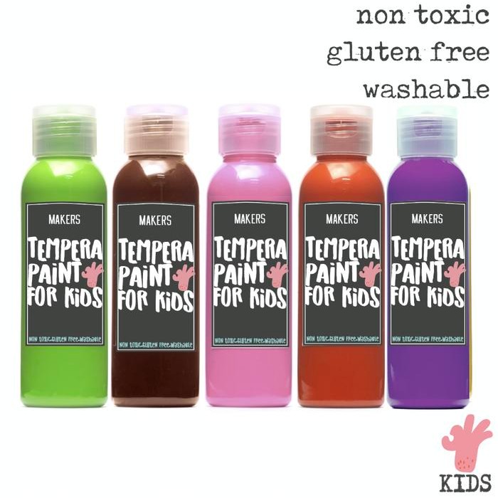 

TERLARIS Set of Tempera Washable Paint for Kids by MAKERS 5x100ml