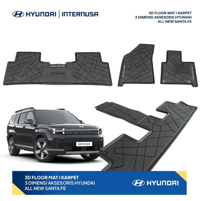 ..... Hyundai Internusa - 3D Floor Mat I Karpet 3 Dimensi Aksesoris Mobil Hyundai All New Santa Fe