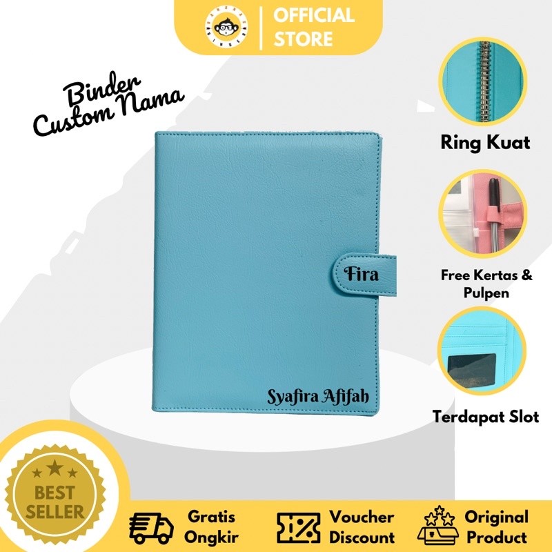 

Binder Polos Kulit Premium Tebal 26 ring (B5) Custom Nama Free Kertas dan Pulpen