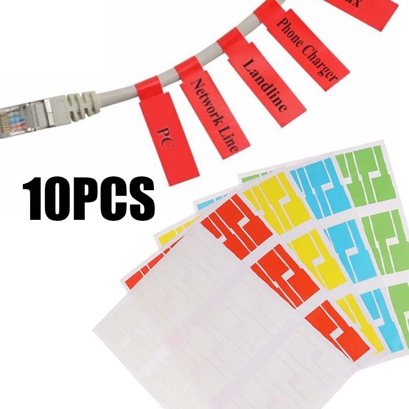 

UM1 300pcs Kabel Penanda Label Penanda Kabel Jaringan Stiker Label Kabel Jaringan Anti Air Cable