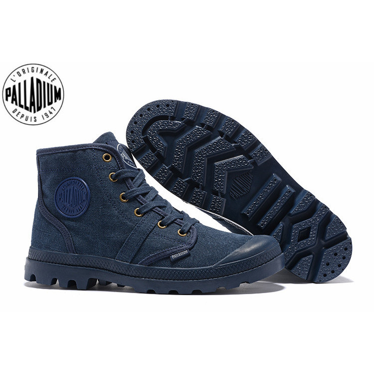 Palladium Pampa Hi 52352 Cowboy Blue Sneakers Comfortable High Quality Ankle Boots Lace Up Canvas