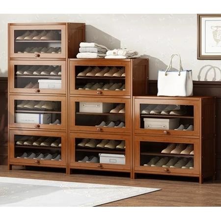 Lemari Sepatu Susun Tertutup / Lemari Sepatu Kayu / Lemari Sepatu estetik