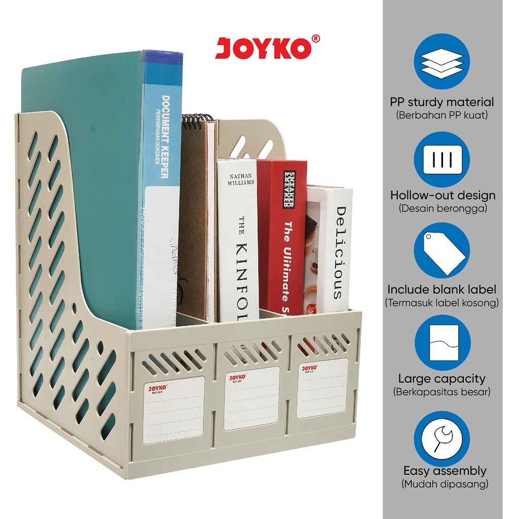 

Box File Keranjang Plastik Rakit 3 Susun Joyko BOF-3GR Grey