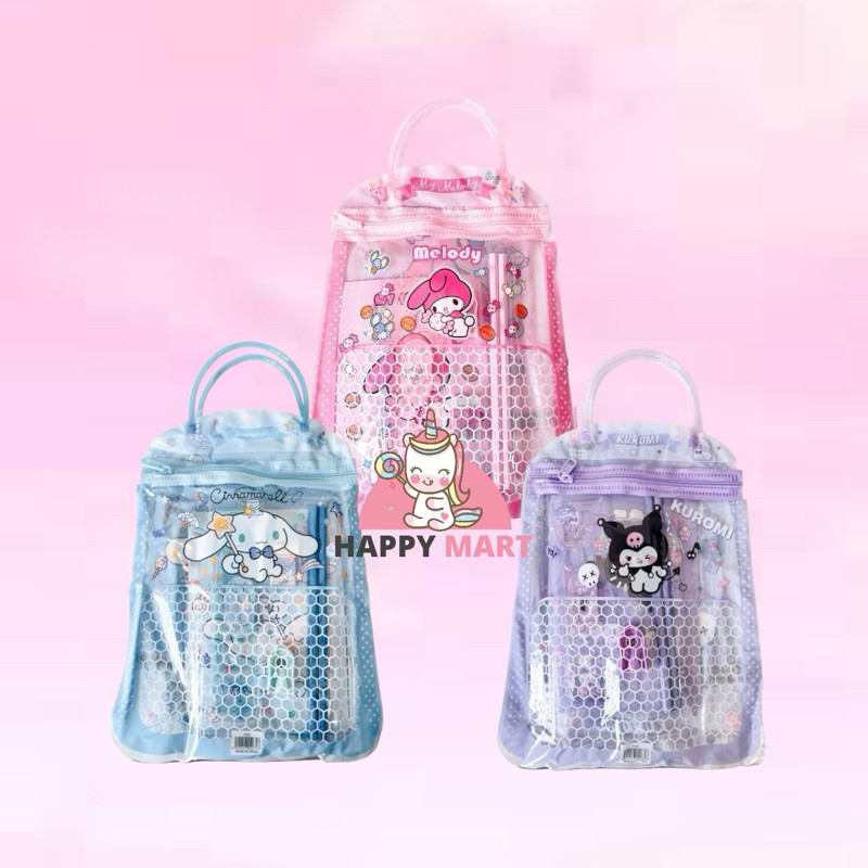 

UM1 stationary set TAS PLASTIK motif kuromi / melody / cinnamoroll