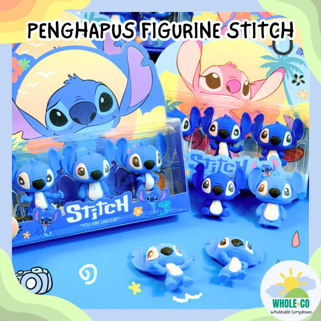 

UM1 Penghapus Furine Stitch Premium 1 Set isi 3 Miniatur Eraser Mewah Lilo & Stitch Lucu Unik Imut