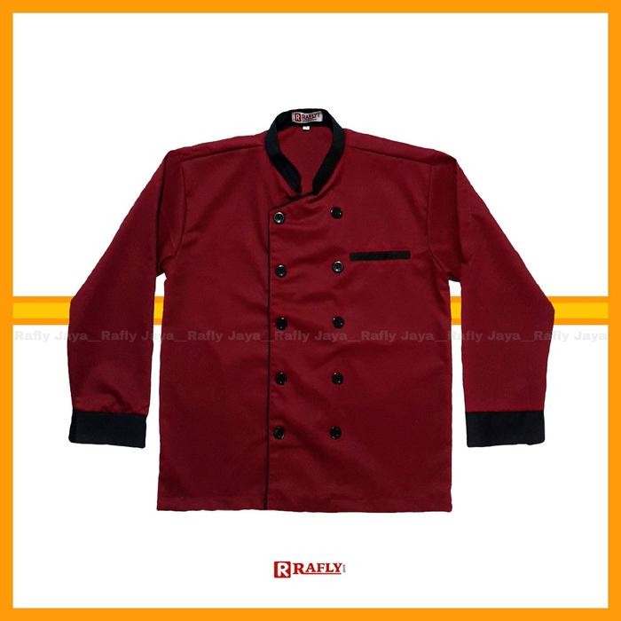 New Chef Jacket - Baju Koki Lengan Panjang Pria Wanita - Seragam Koki Chef - Rafly Jaya Original