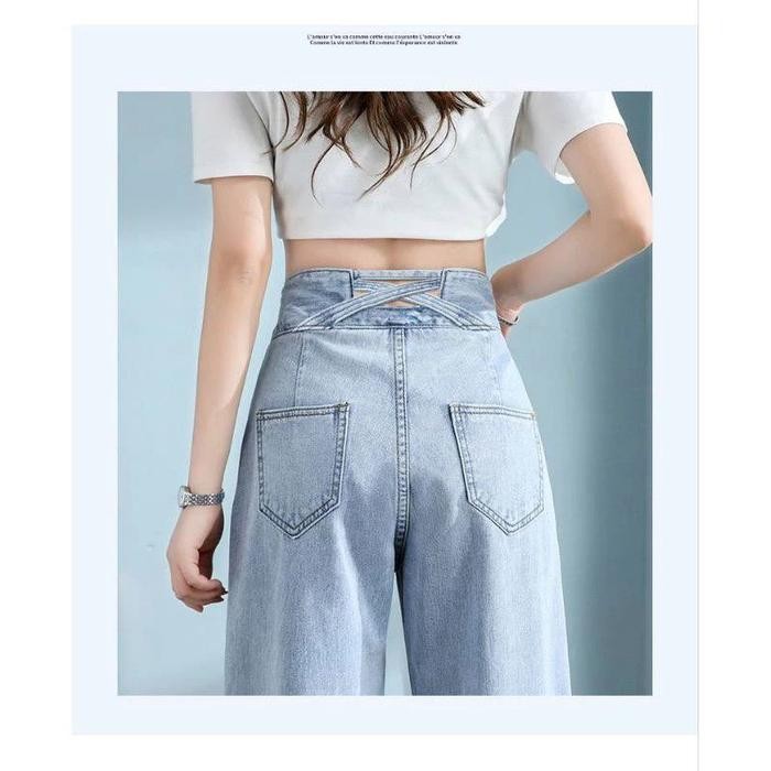 J23 Celana Panjang HW Kulot Jeans Boyfriend Jeans Korea Jeans