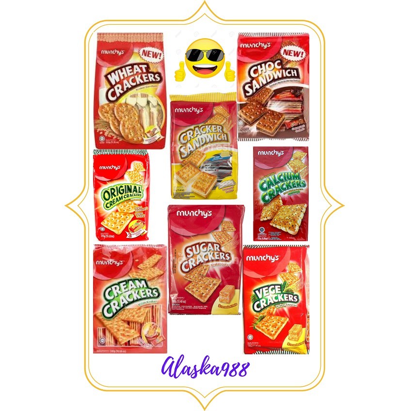 

AYOOOLLARIZSS!! MUNCHYS CALCIUM,CHOC,CREAM,ORIGINAL,SUGAR,VEGE,WHEAT CRACKERS - BISKUIT MUNCHY'S