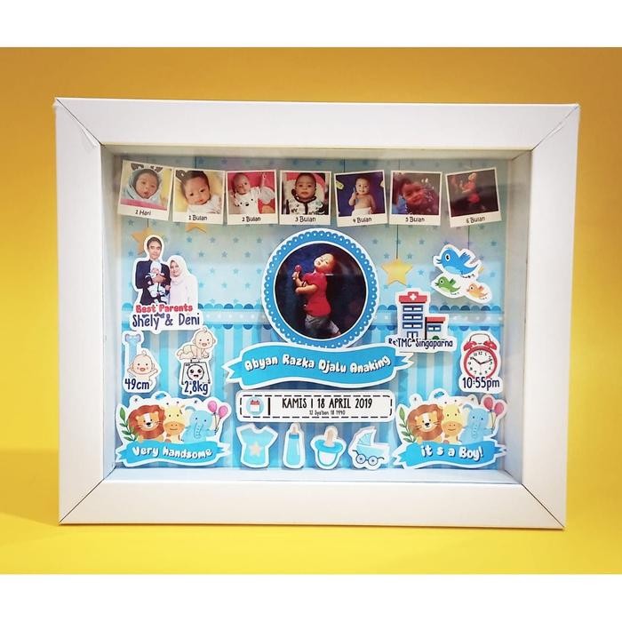 Promo Pop Up Frame Baby Biodata - kado Frame kelahiran bayi 3D