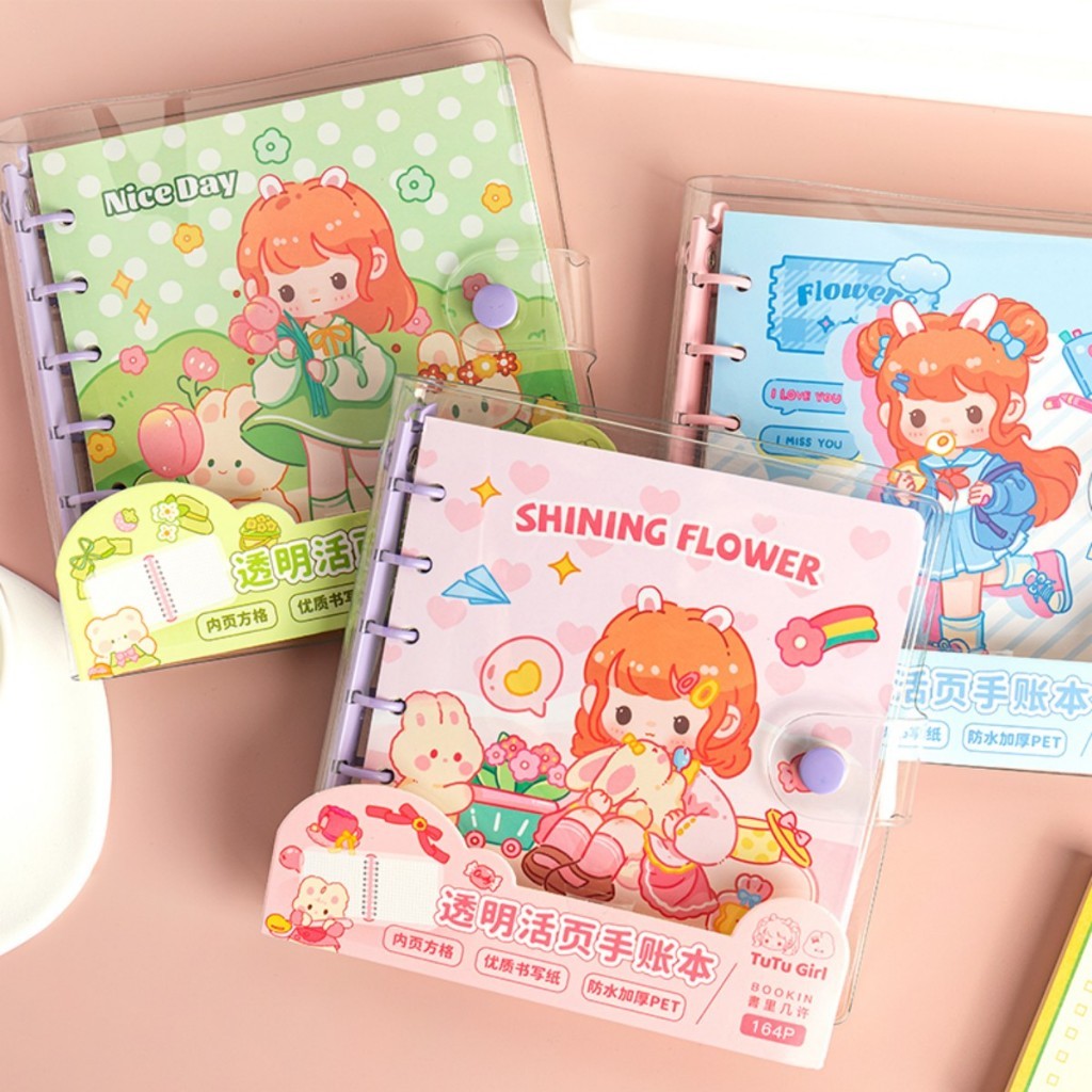 

UM1 Buku binder lucu aesthetic Korean style Notebook isi ulang loose-leaf Buku catatan utk agenda