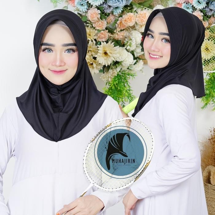 murah- Muhajirin Hijab - Kerudung Hijab bergo sporty Instan PED spandex Jersey Zoya Premium