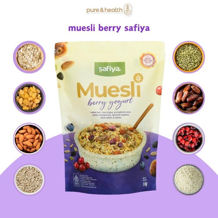 

EatFr3sh- Muesli Berry Yogurt 1 Kg - Safiya Oat Granola Sereal Sarapan