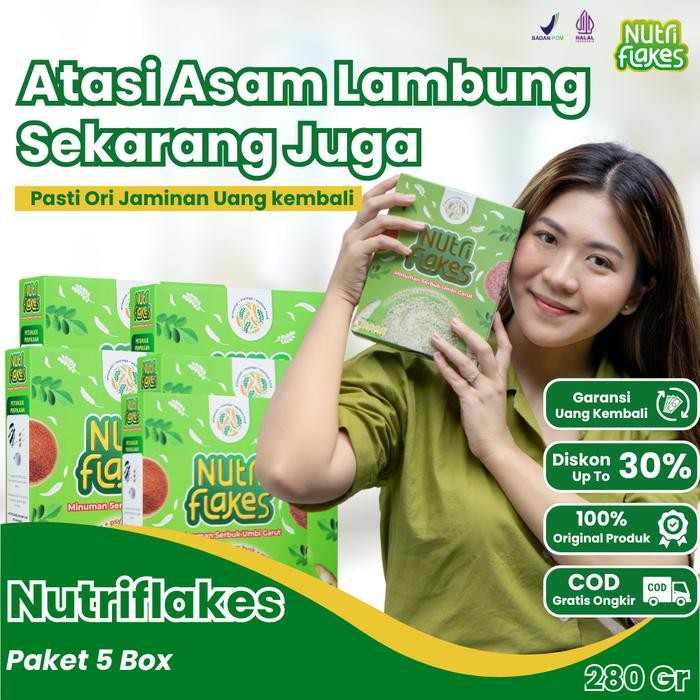 

EatFr3sh- NUTRIFLAKES Sereal Umbi Garut Solusi Asam Lambung dan Gerd Paket 5 Box