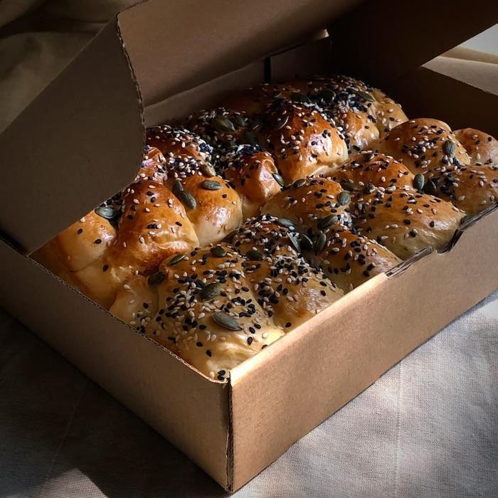 

EatFr3sh- Vegetarian Challah Bread Box 2pcs - Roti Challah box isi 2pcs