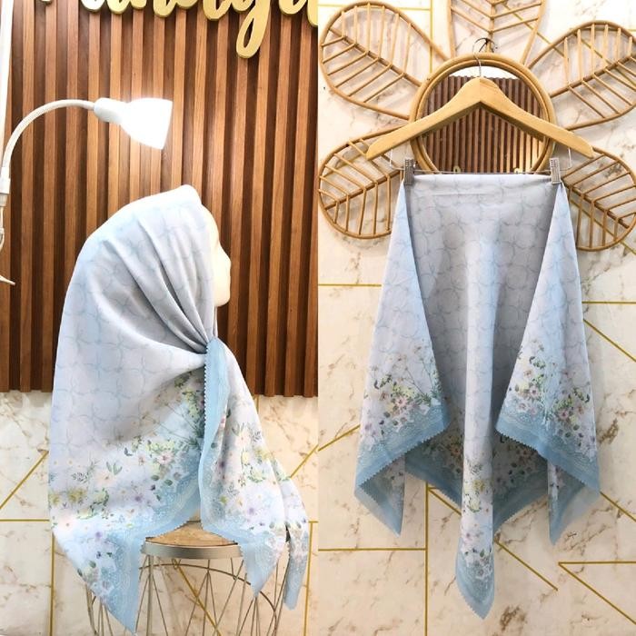 cantikk- HIJAB SEGIEMPAT VOAL MOTIF LASERCUT BUNGA SERIES