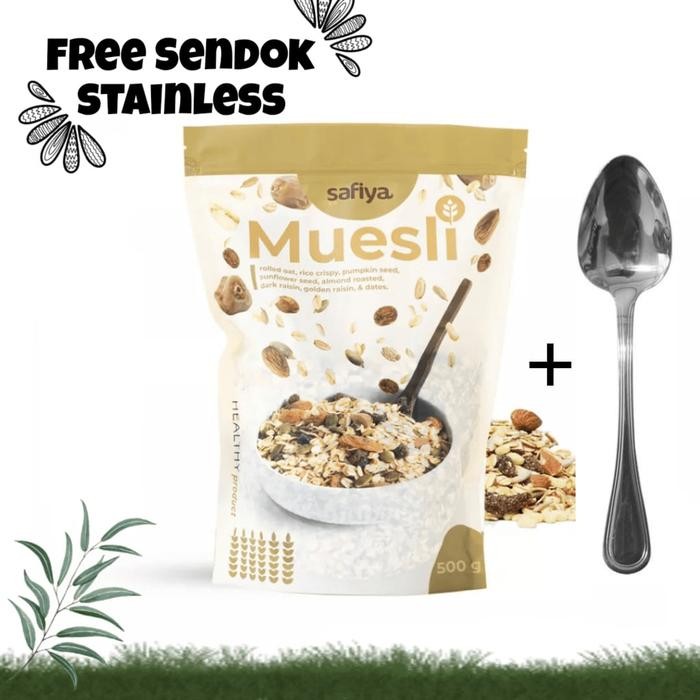 

EatFr3sh- FREE SENDOK STAINLESS Muesli Sereal Safiya-Sereal dan Makanan Ringan Sehat Almond Food