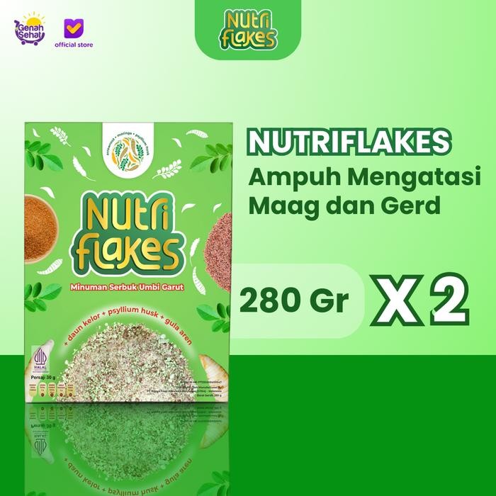 

EatFr3sh- NUTRIFLAKES SEREAL UMBI GARUT SOLUSI ASAM LAMBUNG 2 BOX