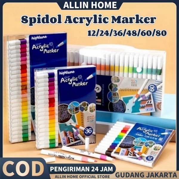 

UM1 Allinhome - Spidol Acrylic Marker 12/24/36/48/60/80 Warnas Paint Marker DIY Painting Spidol