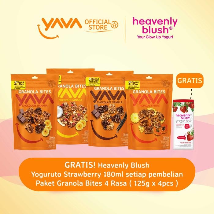 

EatFr3sh- YAVA Paket Granola Bites 4 Rasa (4 x 125g)