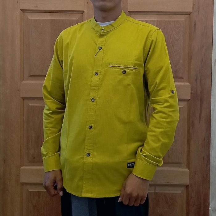 Zuhud- Kemeja koko Lemon Panjang bahan Katun keren