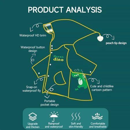 Miliki Segera Ookas Jas Hujan Anak Laki Laki/Perempuan Jas Hujan Anak 3/4/5/6/7 Tahun Jas Hujan Anak