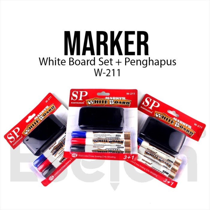 

No.OneBest- 1set Spidol Papan Whiteboard + Penghapus 211 / Whiteboard Marker SET