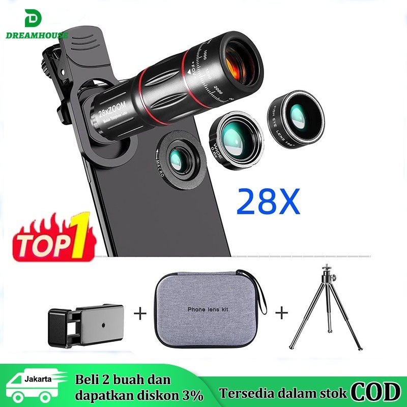 Terbaru Tele Zoom Lensa Apexel 28x Zoom Lensa Apexel 18x25 Original Lensa Zoom Lensa HP Universal