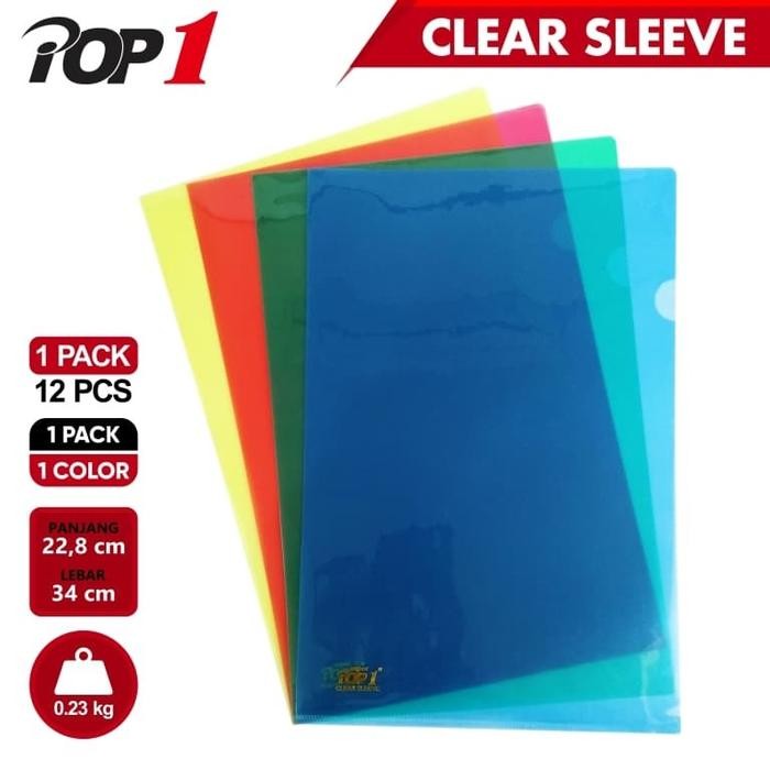 

No.OneBest- POP 1 / MAP L CLEAR SLEEVES @12 POP 1 FOLIO TRANSPARANT
