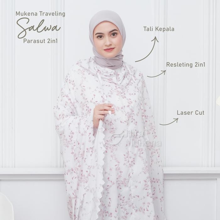 Thameer- Mukena Travel Dewasa 2in1 Salwa Size Jumbo Series Traveling Parasut Korea Mini Pouch Free