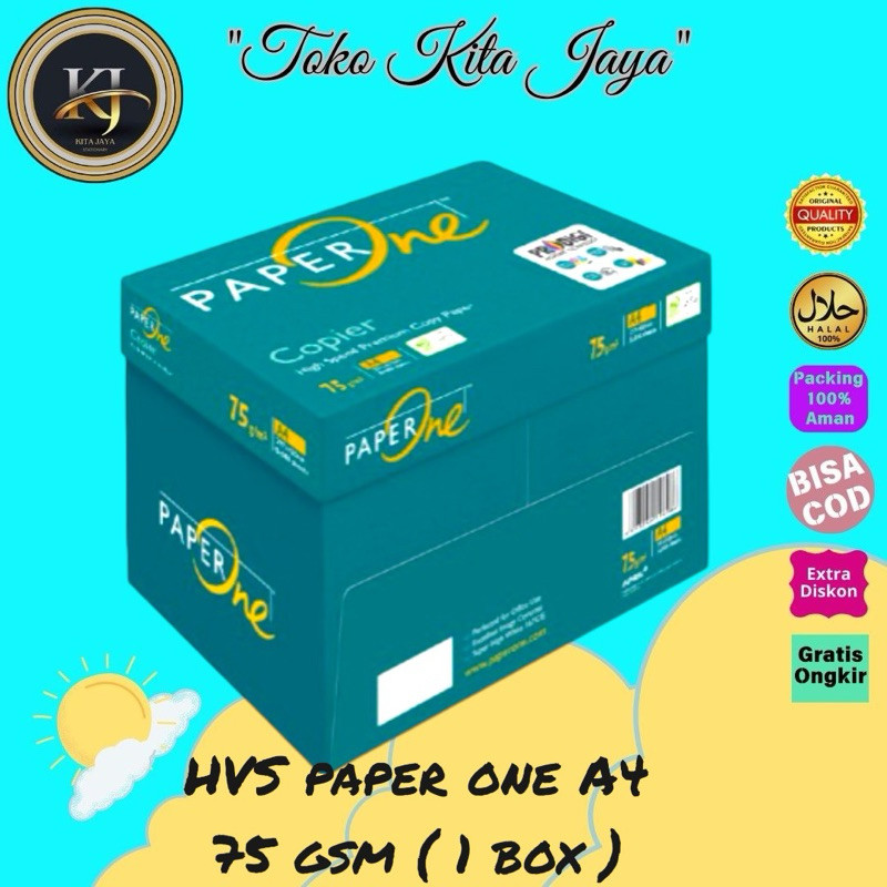 

UM1 Kertas Hvs paper one A4 75 gsm ( 1 box )