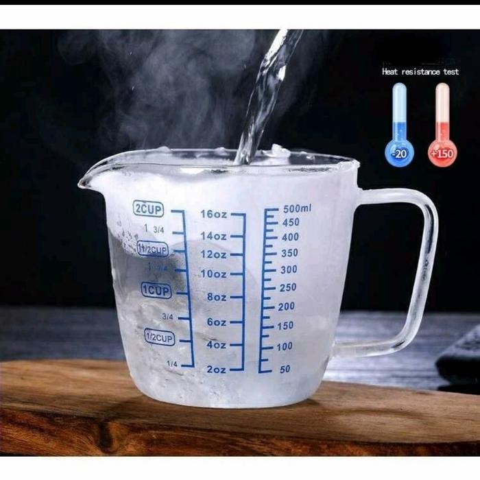 Gelas Takar Masak/Gelas Ukur Kaca/Gelas Takar Kaca/Gelas Takar Susu #Gratisongkir