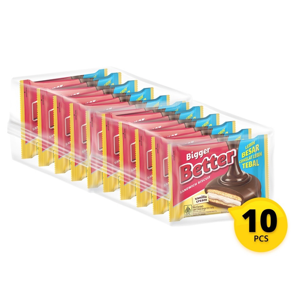 

Cemal Cemil Makyus Better Biscuit Renceng Isi 10 X 27Gr Chocolate Vanila Cream Sandwich Cokelat