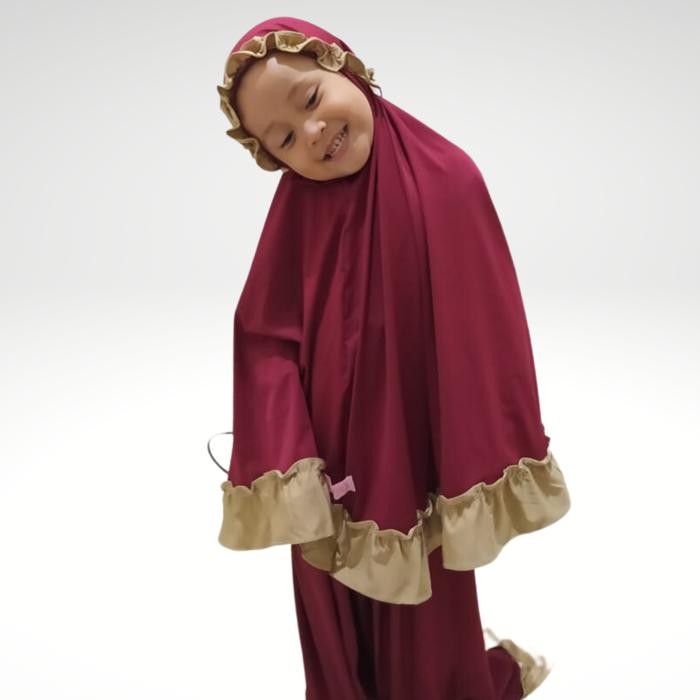 Modra- Mukena Anak 1-3 tahun Ruffle Kombinasi Warna Spandex Zoya Super Adem Cantik