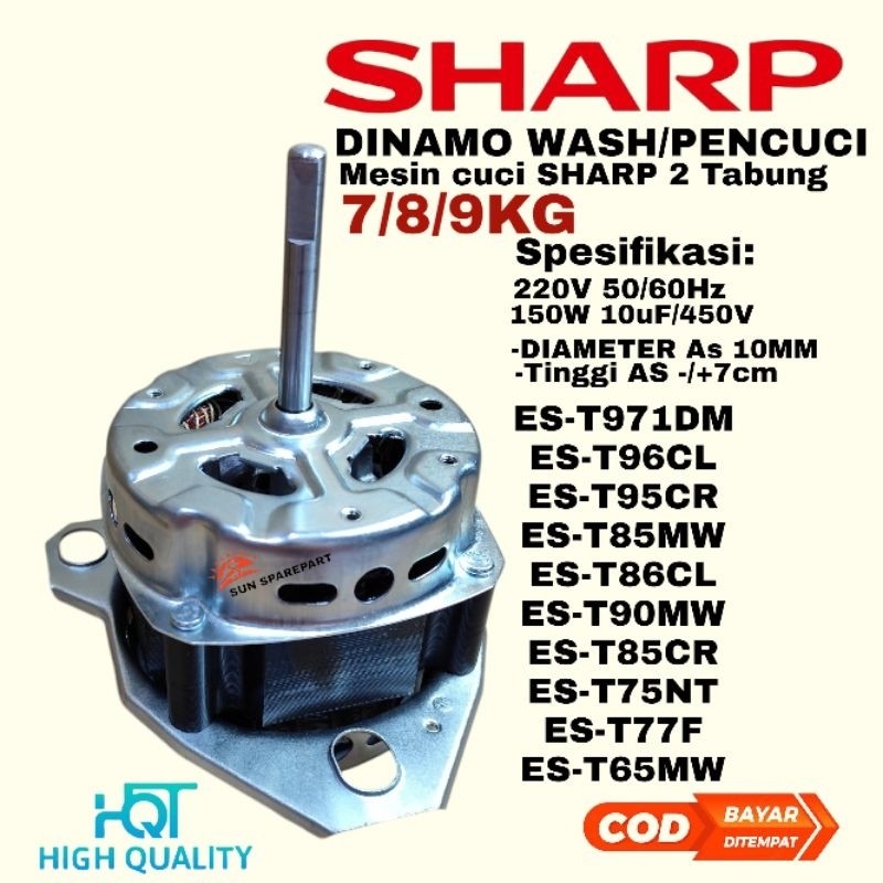 Dinamo Pencuci/Wash mesin cuci Sharp 2 Tabung All type ES-T971DM/ES-T96CL/ES-T95CR/ES-T85MW/