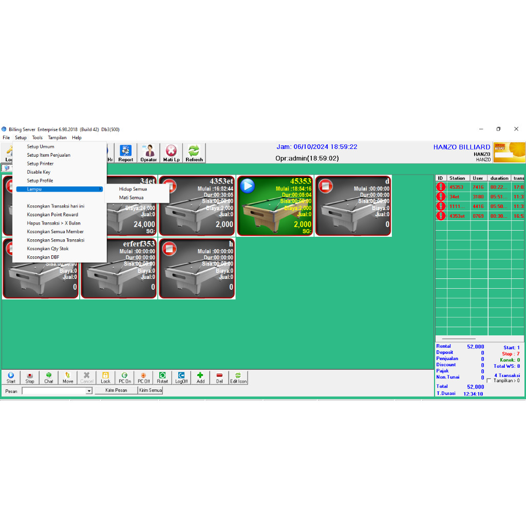 Software Billing Billiar Futsal Playstation Warnet Hotspot (Mikrotik) Enterprise V6.9 New Full Versi