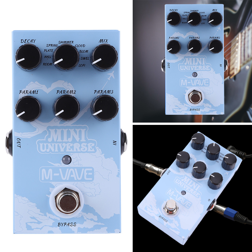 M-vave Mini Universe Digital Reverb Pedal 9 Reverb Effects Pedal Analog Reverberation Guitar Metal P