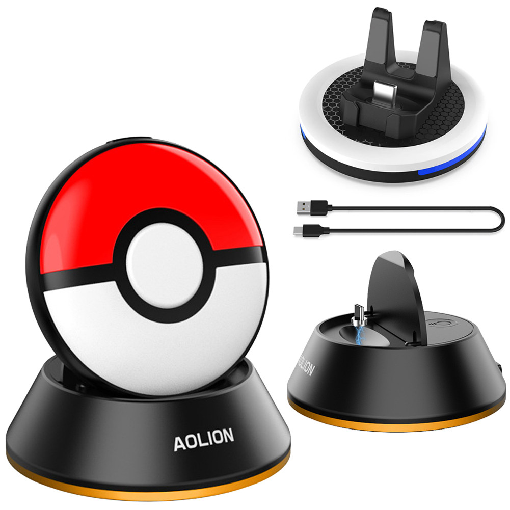 Magnetic Charging Dock For Pokémon GO Plus + Type-C Charging Base RGB Light Magnetic Charger Adapter