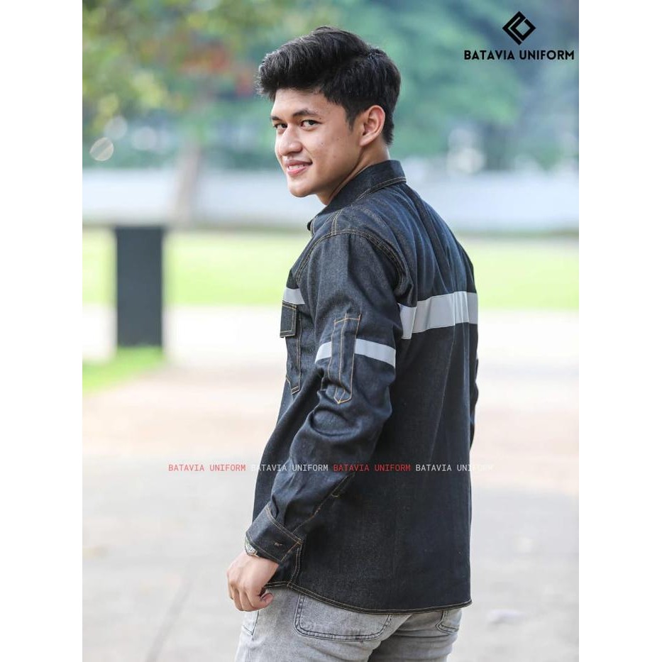 Ready Kemeja Safety Jeans Lengan Panjang By Batavia Uniform - Baju Kemeja Kerja Atasan Wearpack