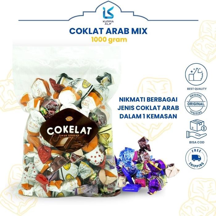 

Coklat Arab Mix 1 Kg Cokelat Oleh Oleh Haji Umroh