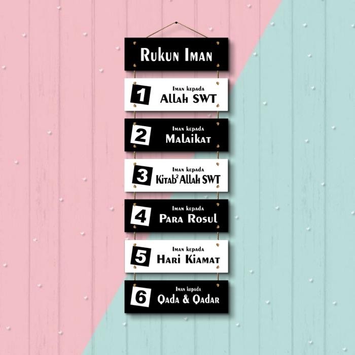 Stok Ready. Hiasan Dinding Gantung Rukun Iman